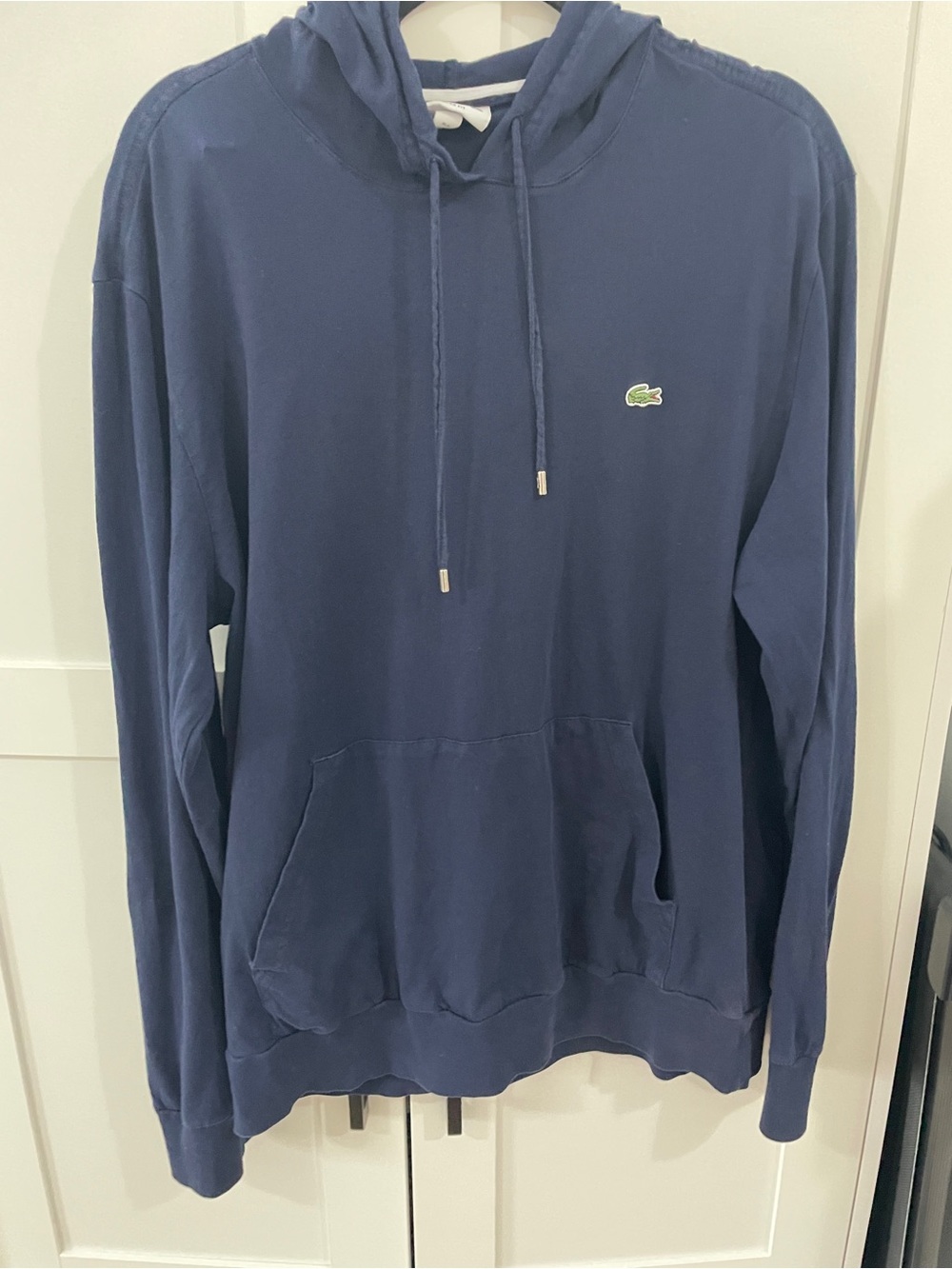 Lacoste Navy Blue Men's Hoodie with Crocodile Logo